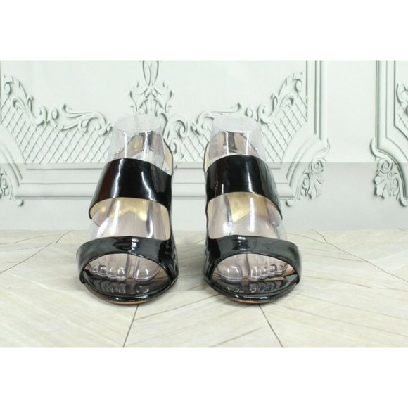 MICHAEL Michael Kors Black Leather Peep Toe Platform Heels Sandals Size 10 M - Picture 4 of 9